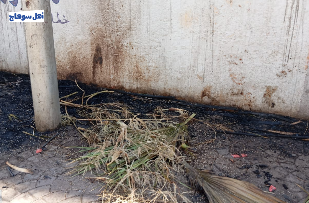 حريق بفناء مستشفى الصحة النفسية بسوهاج