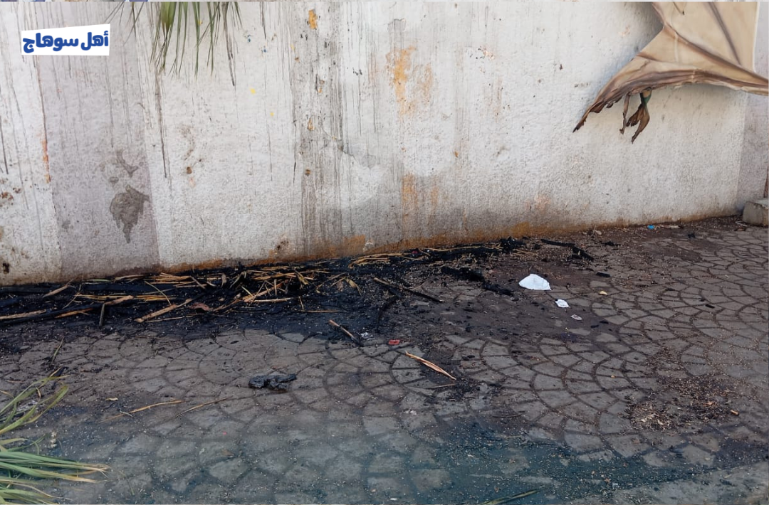 حريق بفناء مستشفى الصحة النفسية بسوهاج