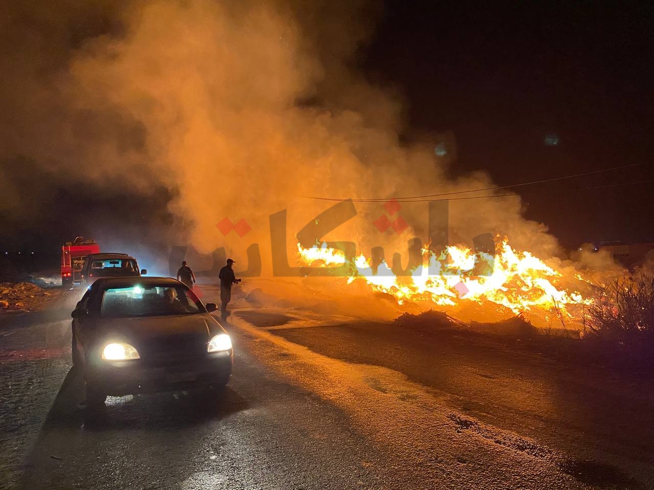 حريق قش القصب بطلخا