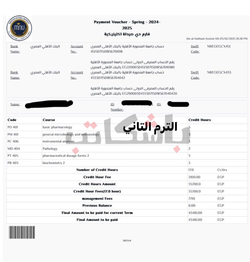 مصروفات الجامعات الأهلية