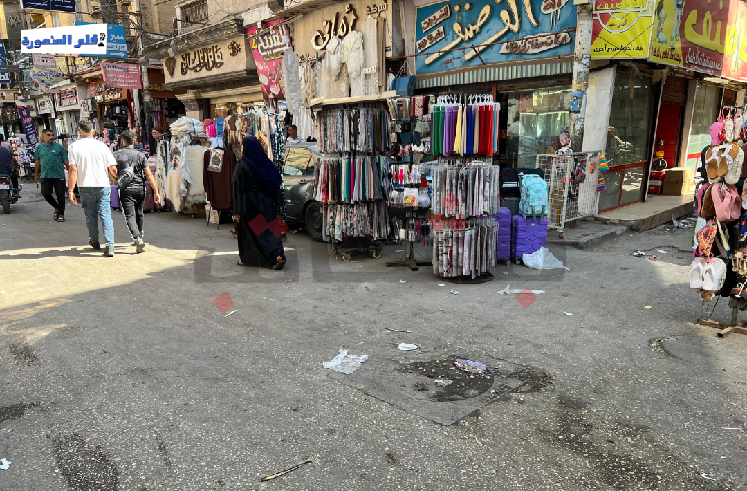 إشغالات شارع السكة الحديد مدينة المنصورة محافظة الدقهلية