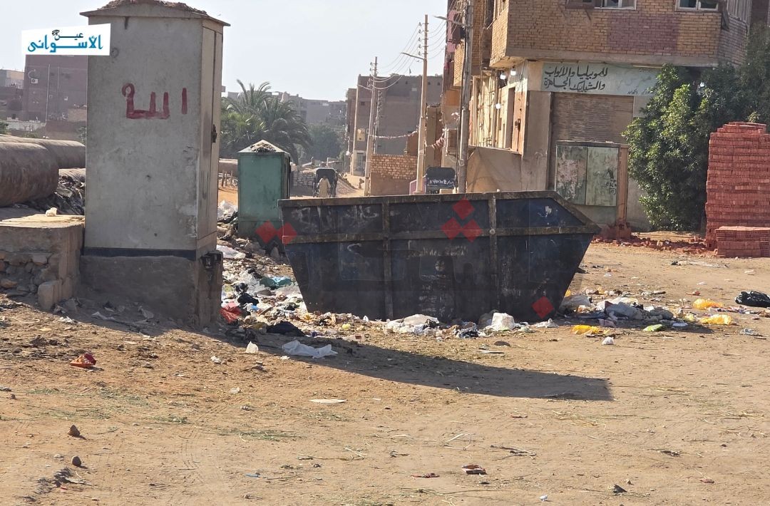 القمامة في منطقة خور عواضة بأسوان
