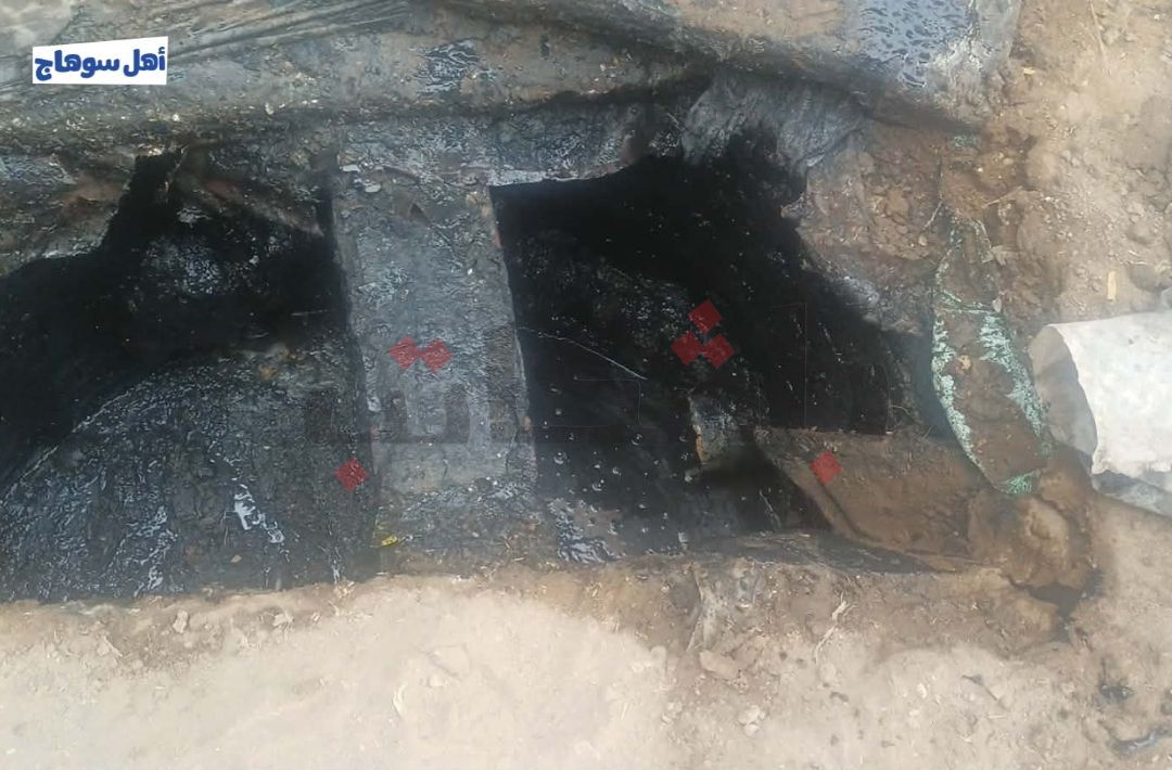 تسرب مياه الصرف الصحي في قرية نجع الماسخ