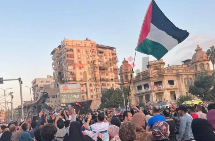 الكبار والصغار في المنصورة يتظاهرون "بالروح بالدم نفديك يا فلسطين"